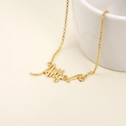 Personalised Crown Necklace Custom 1 Name Necklace Gift For Women-Jessemade AU
