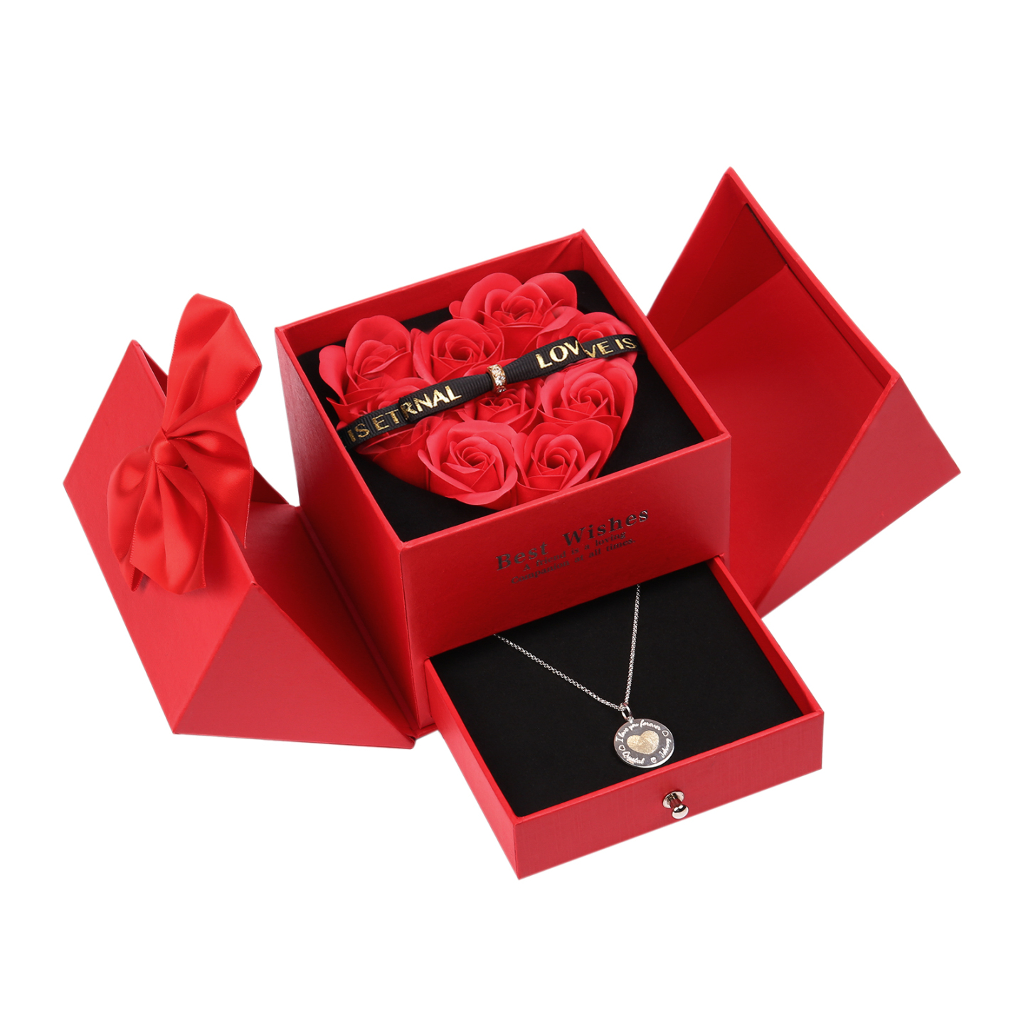 Red Rose Exquisite Jewelry Box Storage Box Valentine's Day Gift Packaging Box-Jessemade AU