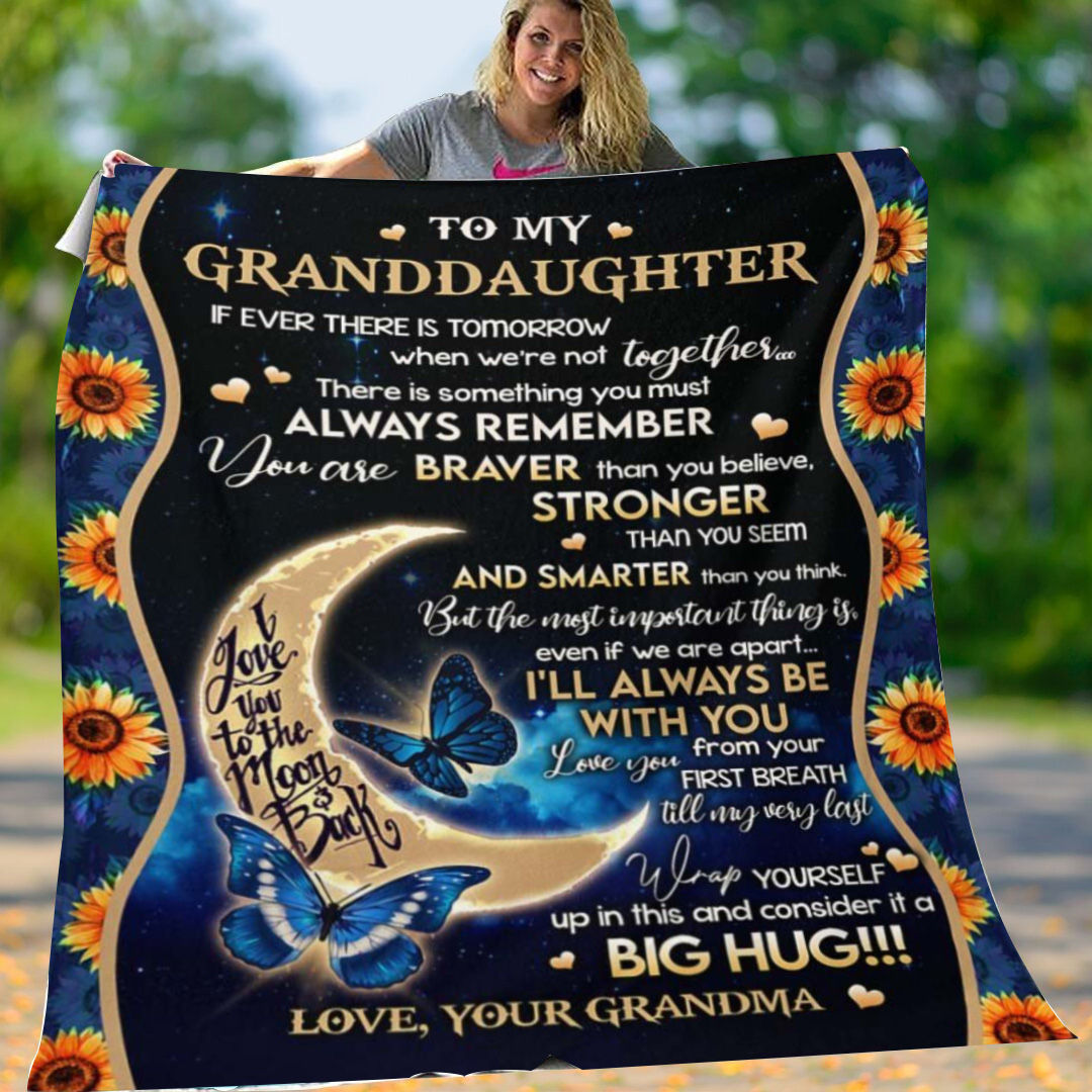 Grandma To Granddaughter, If Ever There Is Tomorrow When We Are Not Together, Flannel Blanket-Jessemade AU