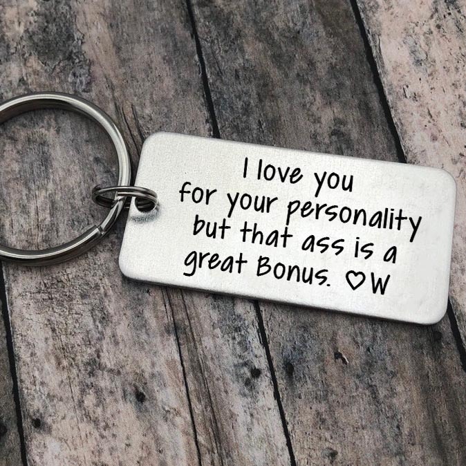 Personalised Letter Keychain Funny Keychain Stainless Steel Valentine's Day Couple Gift-Jessemade AU