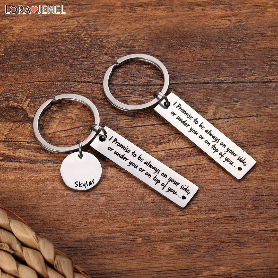 Personalised Name Promise Keychain Always on Your Side Key Ring for Couple-Jessemade AU
