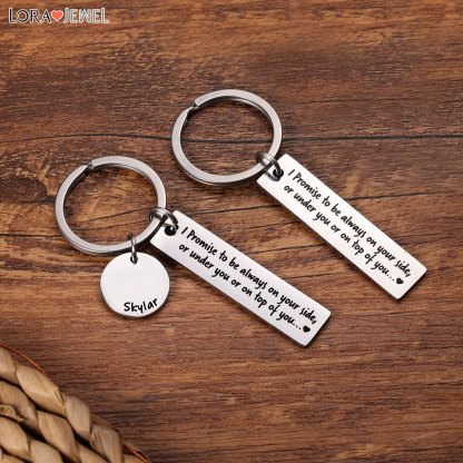 Personalised Name Promise Keychain Always on Your Side Key Ring for Couple-Jessemade AU