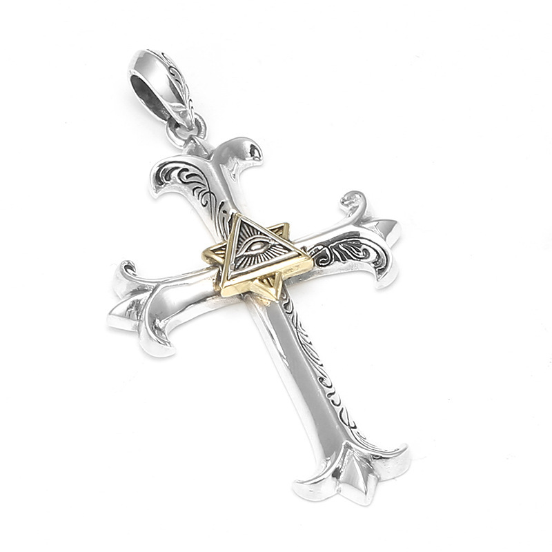 Men's Necklace Eye of God Cross Pendant Necklaces Valentine's Day Birthday Gifts for Him-Jessemade AU