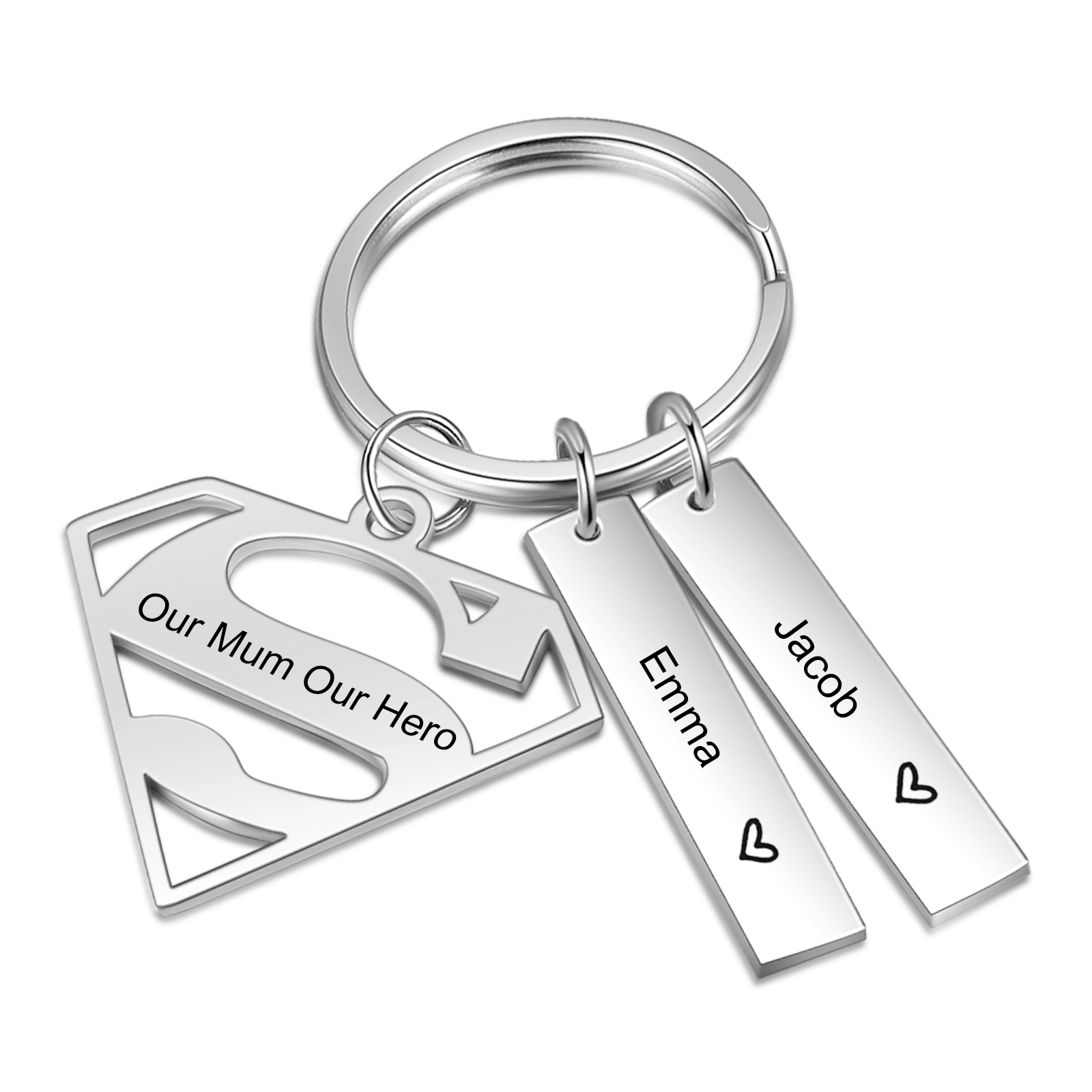 Custom Supermun Sign Keychain Engrave 2 Names For Mum-Jessemade AU