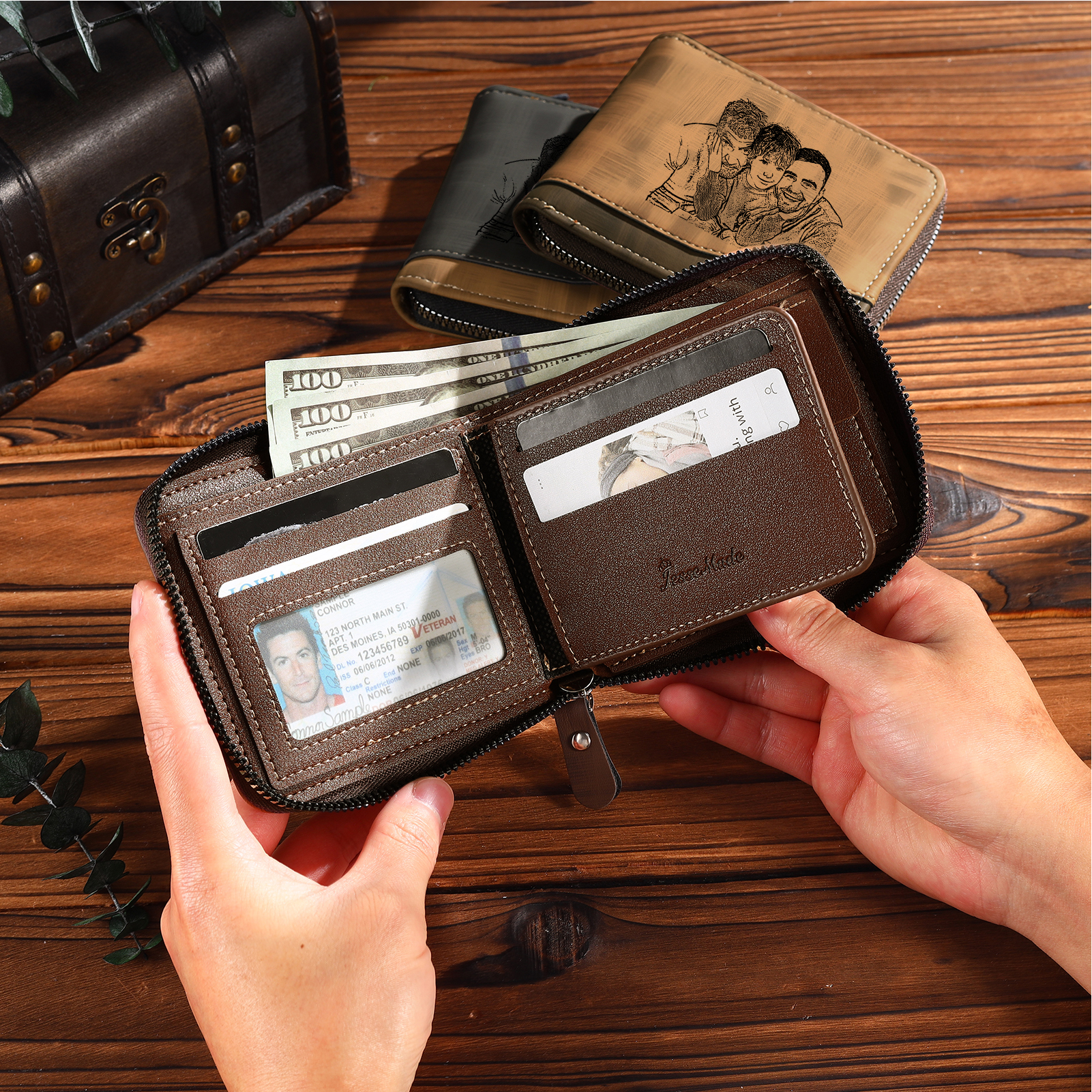 Personalised Wallet for Dad – Customise with 6 Names and 1 Message | Jessemade