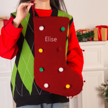 Customised 1 Name Christmas Stocking Ornament Fireplace Decorations Personalised Christmas Gift for Family Friends-Jessemade AU