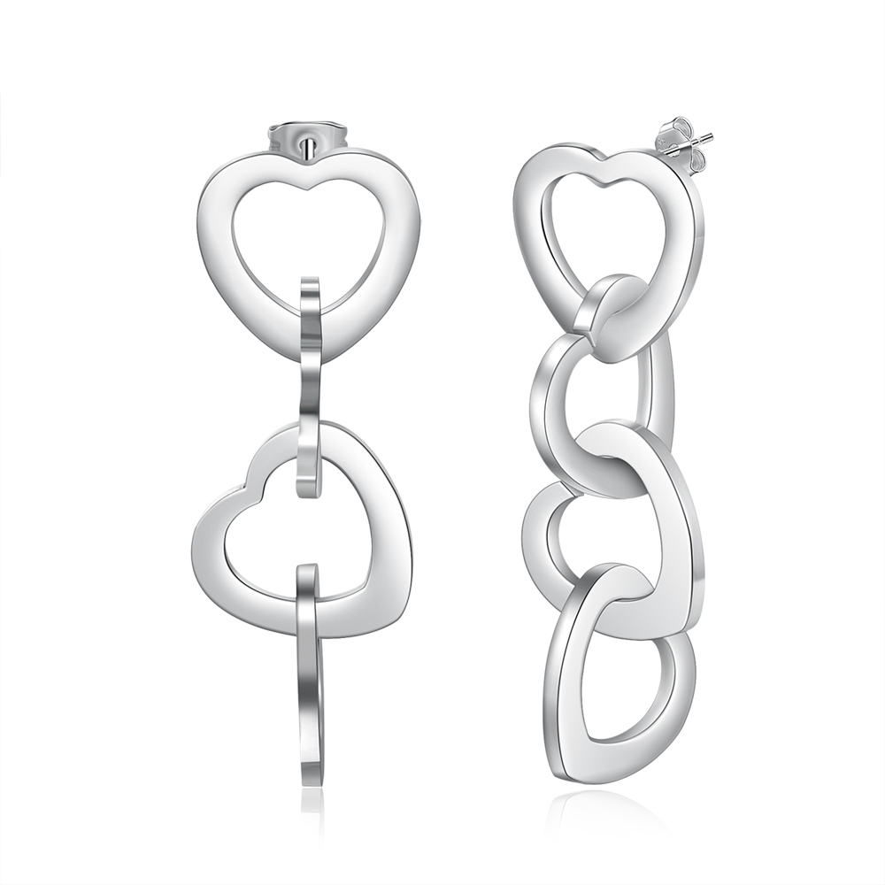 Personalised 4 Hearts Pendant Name Earrings for Her-Jessemade AU