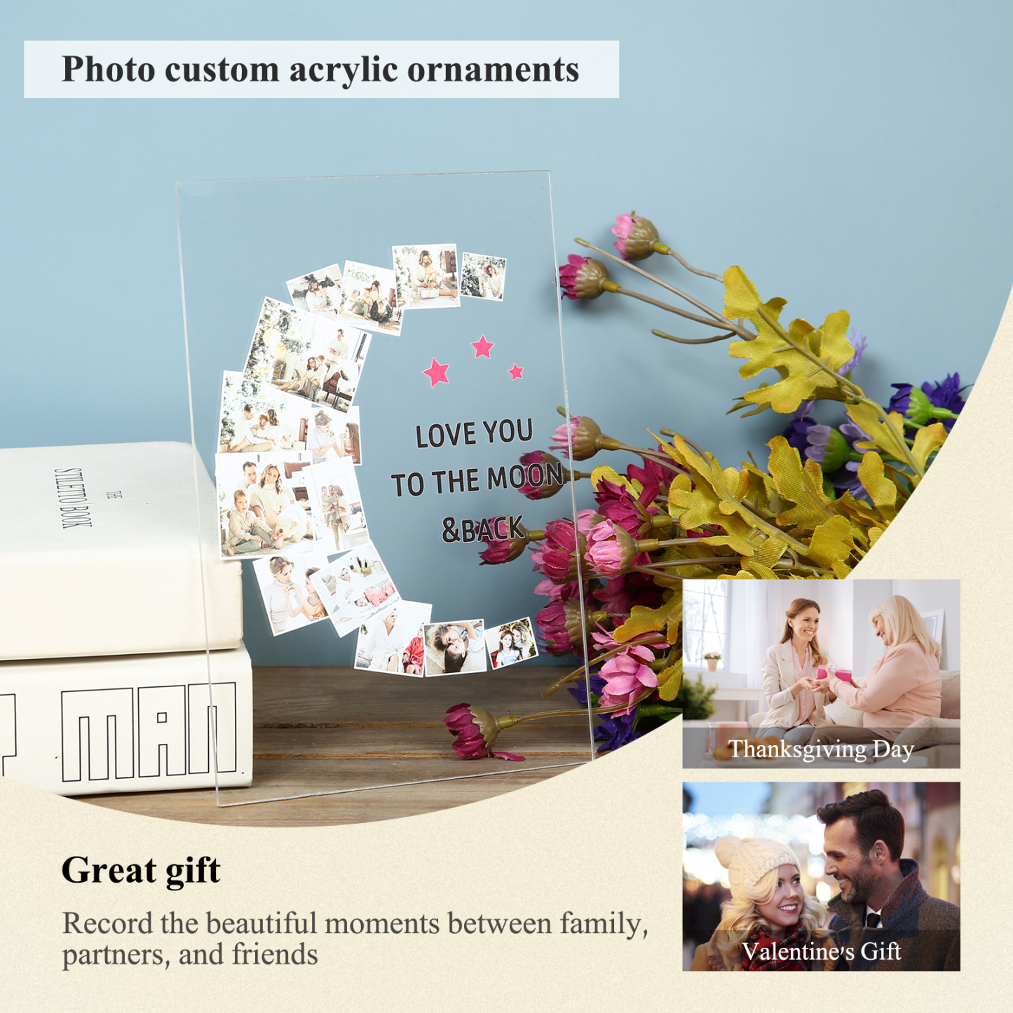 Personalised Family Photo Night Light Ornament Custom 14 Photos Bedroom Decor Home Decoration LED Light Personalised Photo Ornament-Jessemade AU