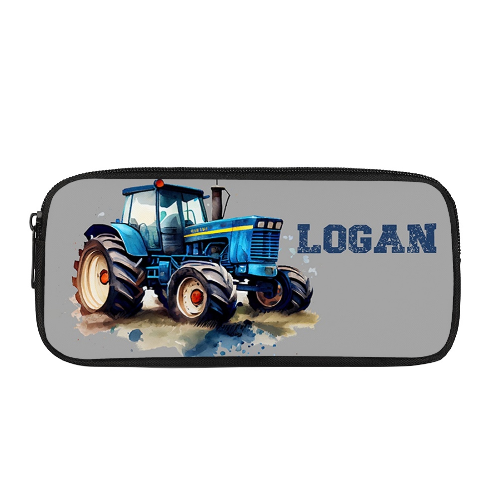 Personalised  Name Pencil Case Blue Bulldozer Pen Bag Zipper Back to School Gifts for Student-Jessemade AU