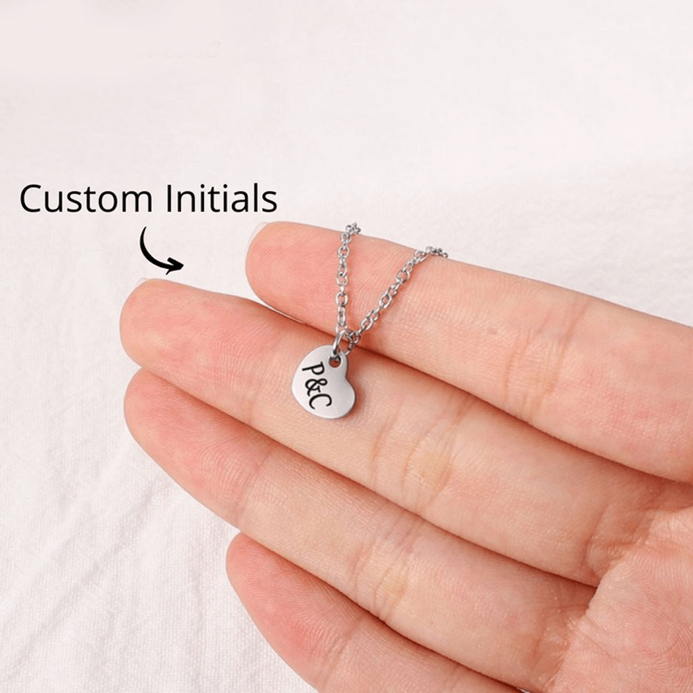 To My Love Keychain and Heart Necklace Gift Set Custom 2 Initials Romantic Gift For Couple - I Love You Forever & Always-Jessemade AU