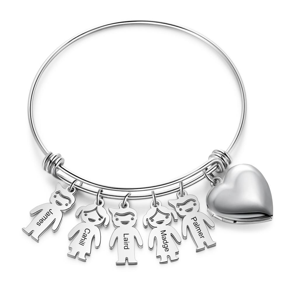 Personalised Heart Photo Locket Bracelet Custom Photo Bracelet Gifts For Mother-Jessemade AU