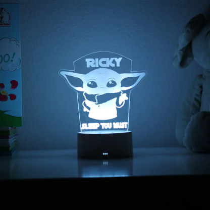 Personalised Baby Yoda Home Decoration Lamp With Custom Name Night Light Kid's Bedroom Decor Children's LED Light-Jessemade AU