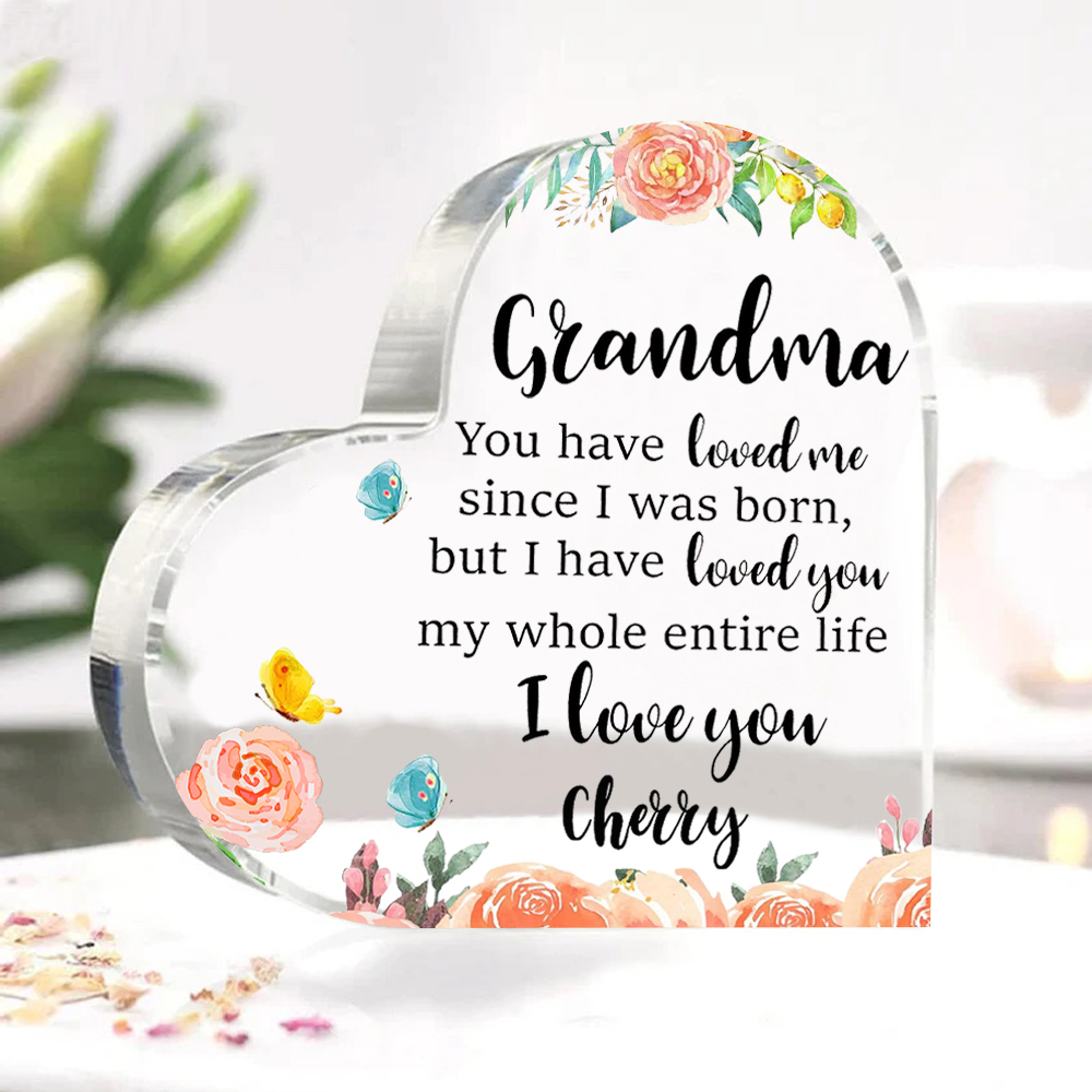 Personalised Acrylic Heart Keepsake with Name Heart Ornament Special Gift for Grandma-Jessemade AU