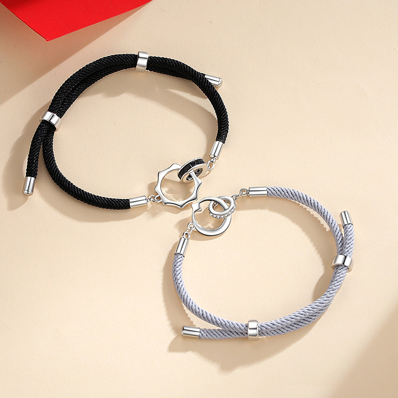  Sun & Moon Ring Couple Bracelet Adjustable Bracelet Valentine's Day Gift Birthday for Couples-Jessemade AU