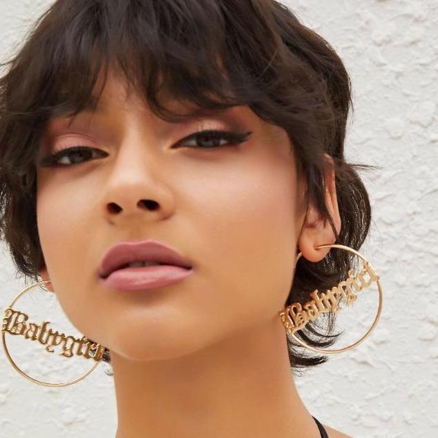 Personalised Name Hoop Earrings Gifts for Her-Jessemade AU