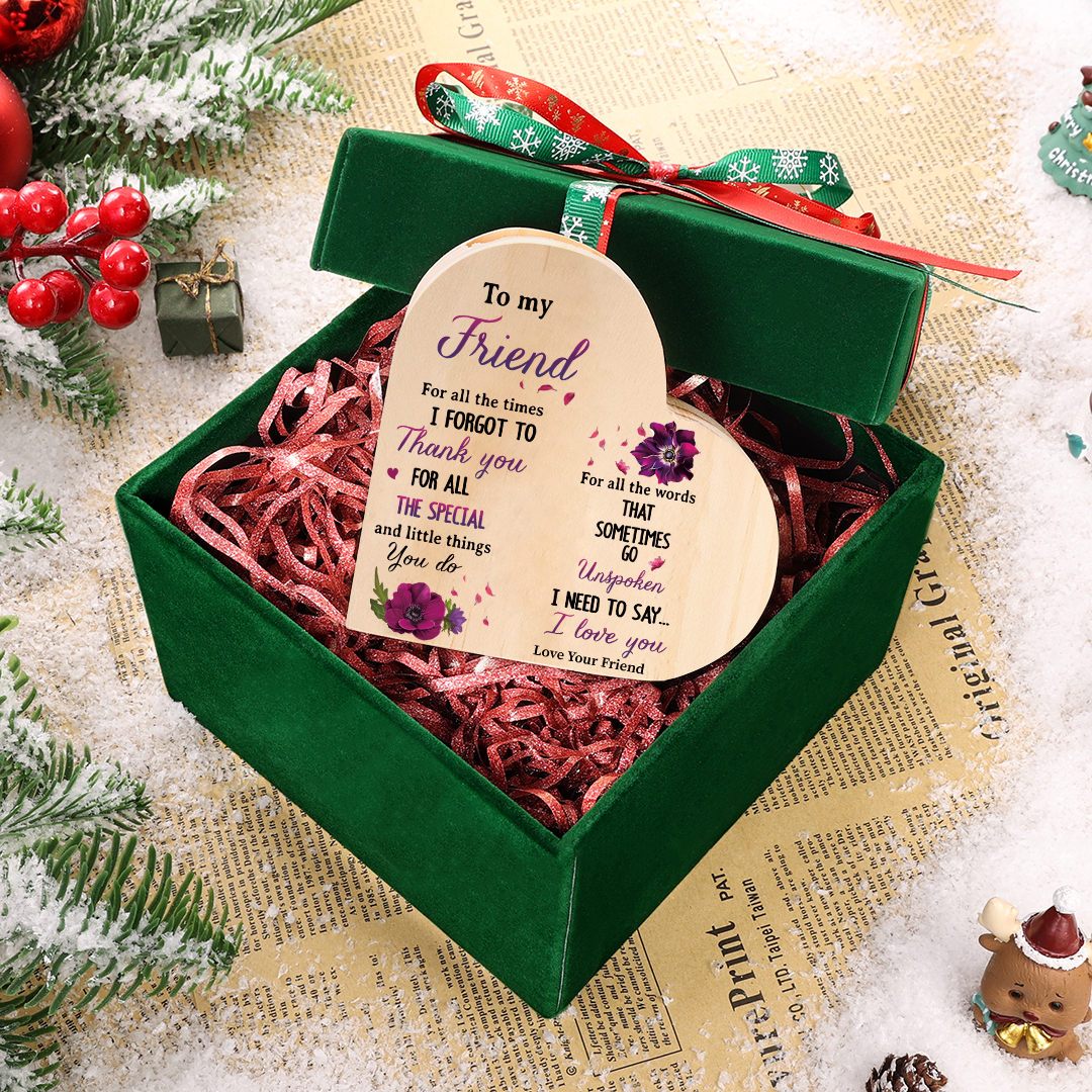 To My Friend Violet Flower Heart Candle Holder "I Need To Say I Love You" Wooden Candlestick-Jessemade AU