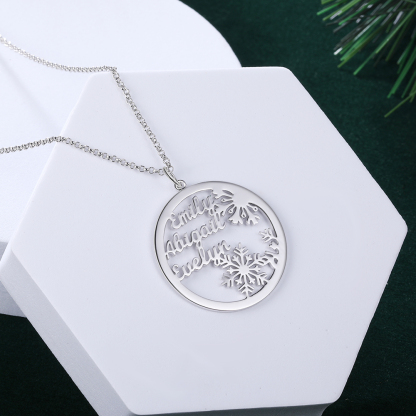 Personalised Name Necklace Christmas Snowflake Jewelry Gift For Her-Jessemade AU