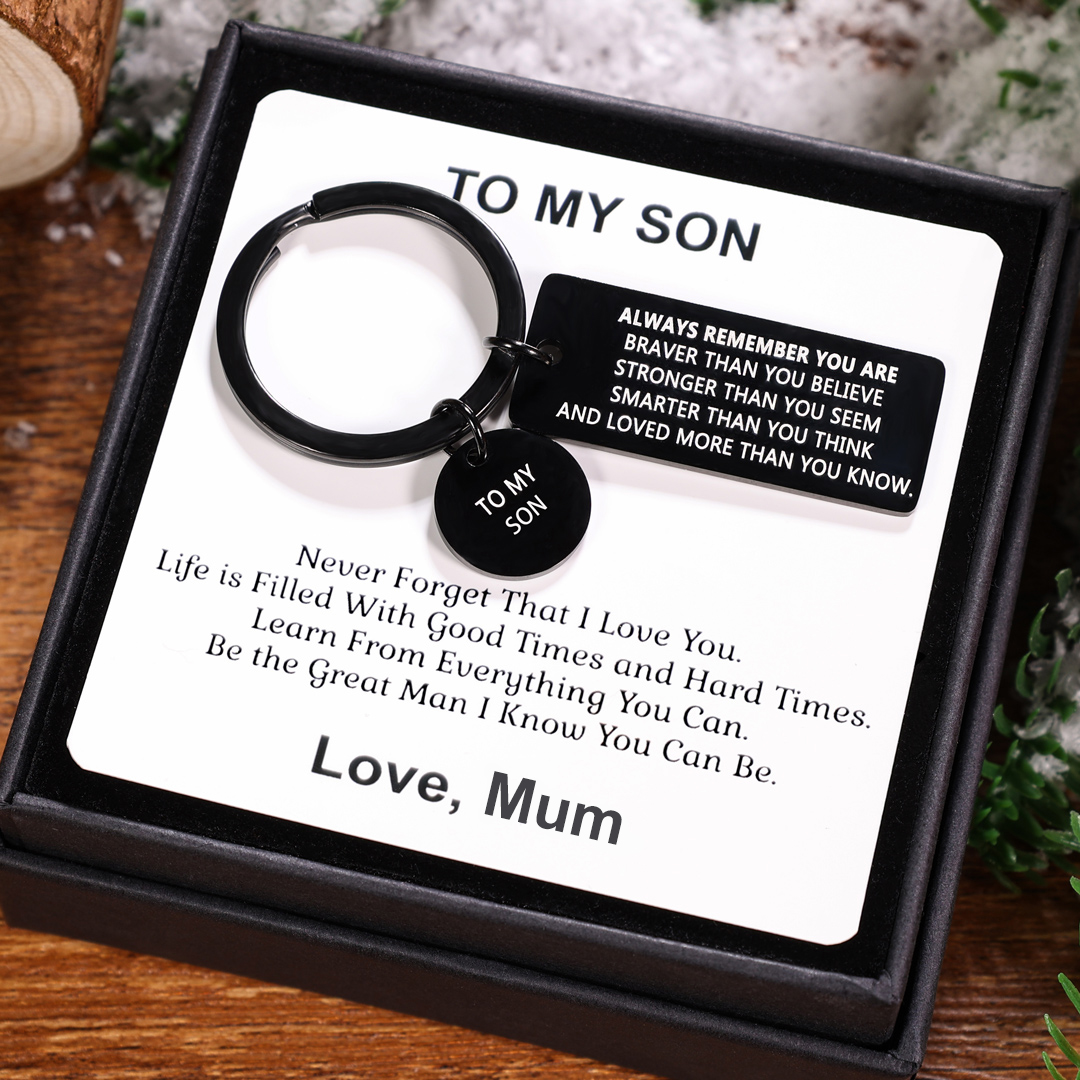 To My Son and Daughter Funny Keychain Don't Do Stupid Gift Set-Jessemade AU