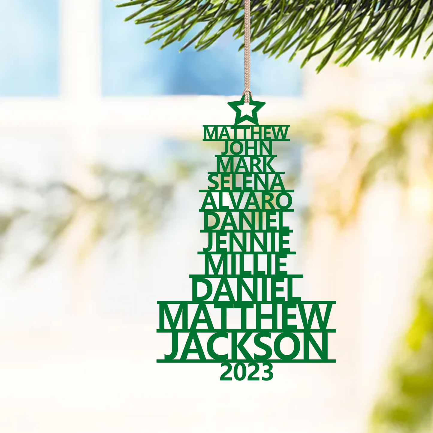 11 Names - Personalised Christmas Tree Ornaments Customised Name Xmas Wooden Decor Gifts for Family Friends-Jessemade AU