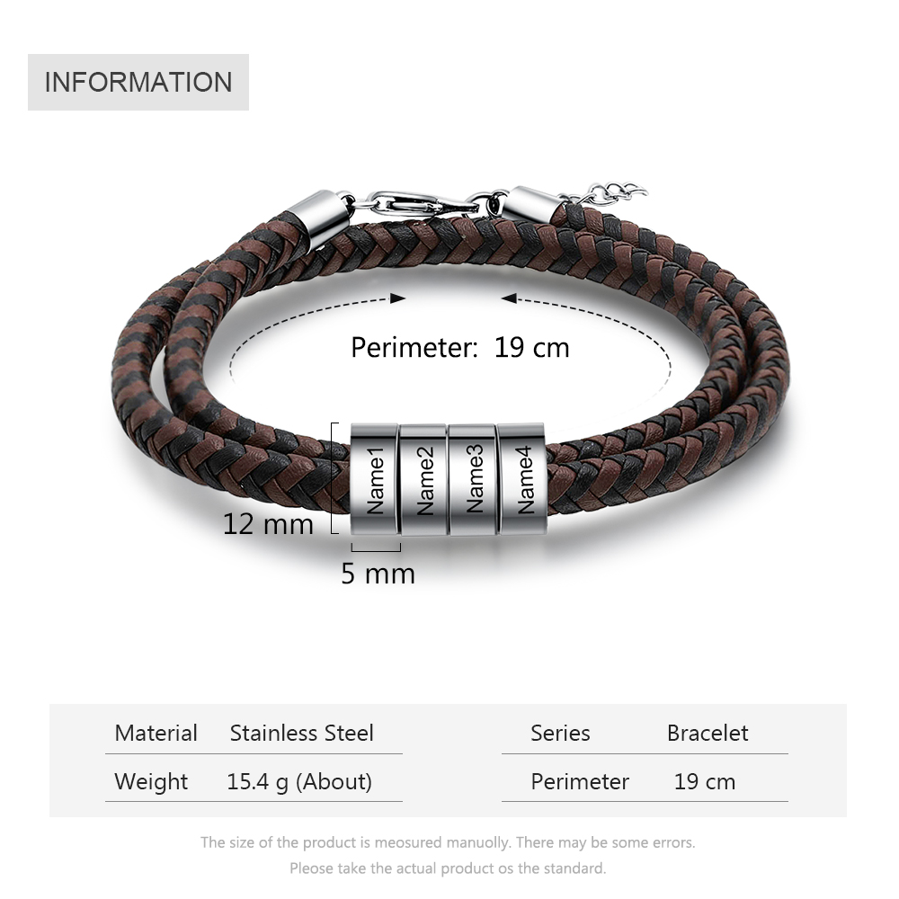 Personalised 4 Beads Men's Bracelet For Him-Jessemade AU
