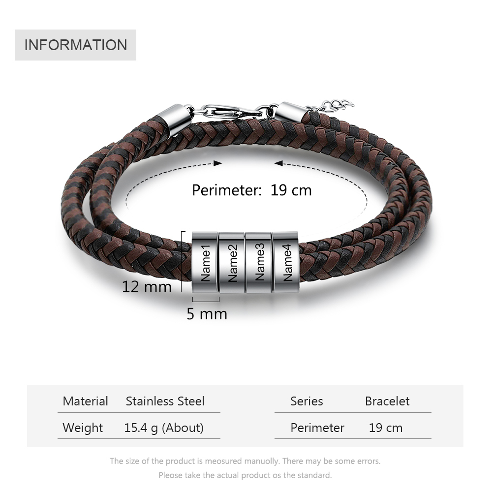 Personalised 4 Beads Men's Bracelet For Him-Jessemade AU