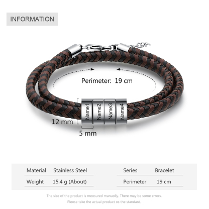 Personalised 4 Beads Men's Bracelet For Him-Jessemade AU