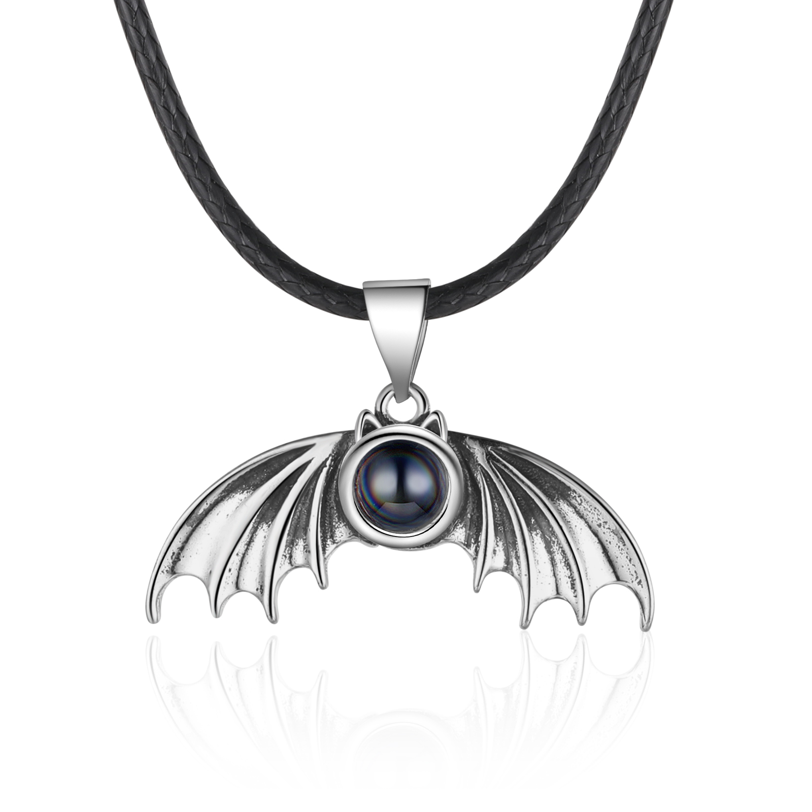 Personalised Wing Pendant Couple Necklace Set Custom Photo Projection Necklace Romantic Gifts For Him/Her-Jessemade AU