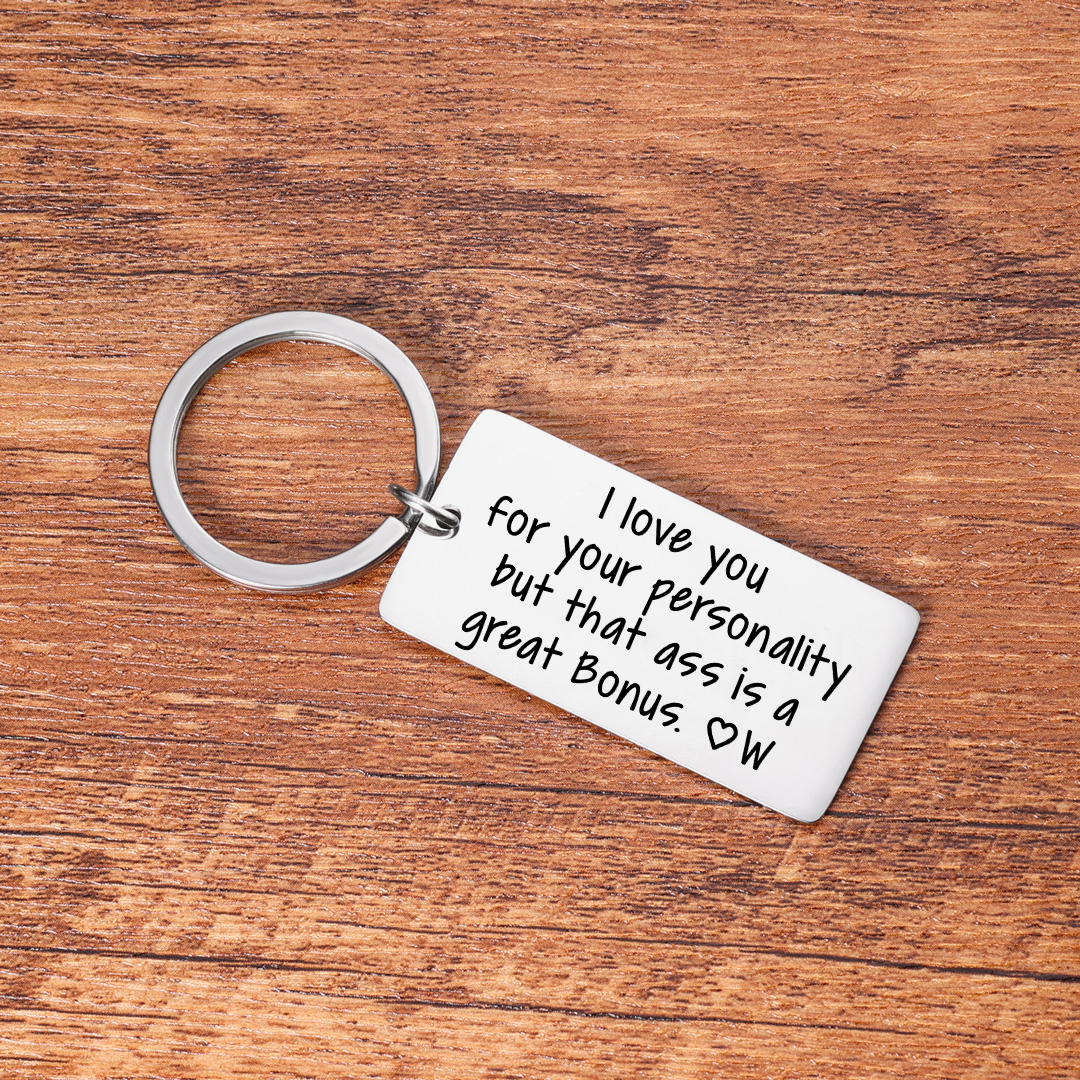 Personalised Letter Keychain Funny Keychain Stainless Steel Valentine's Day Couple Gift-Jessemade AU
