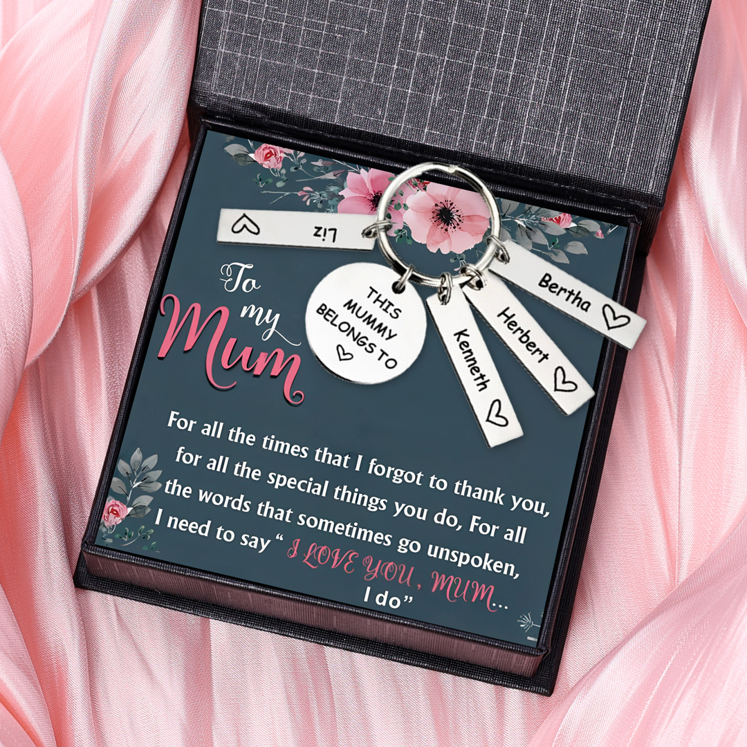 4 Names - Personalised Name Keychain Stainless Steel Keychain Special Gift for Mummy/Dad-Jessemade AU
