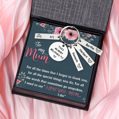 4 Names - Personalised Name Keychain Stainless Steel Keychain Special Gift for Mummy/Dad-Jessemade AU
