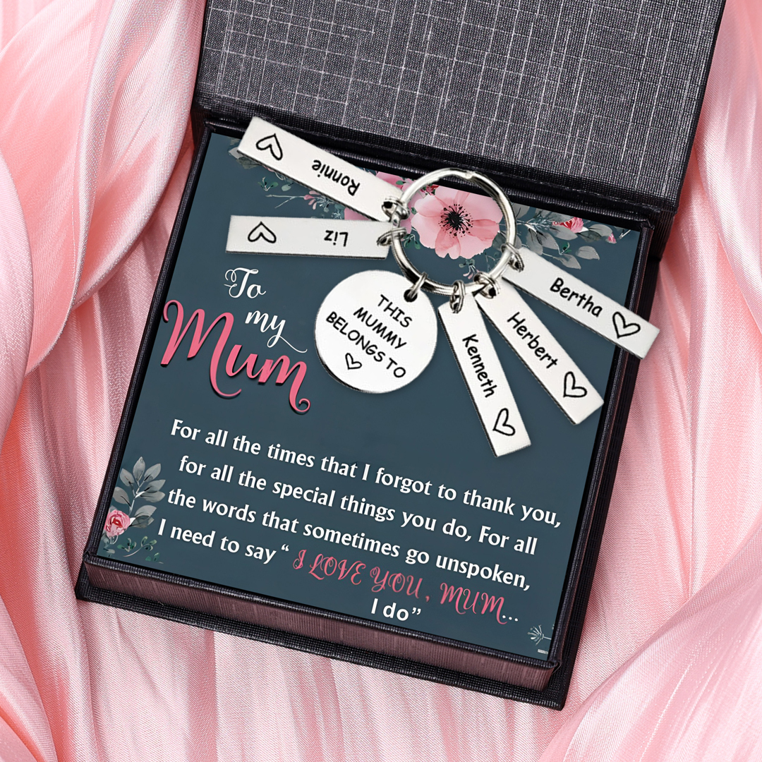 5 Names - Personalised Name Keychain Stainless Steel Keychain Special Gift for Mummy/Dad-Jessemade AU