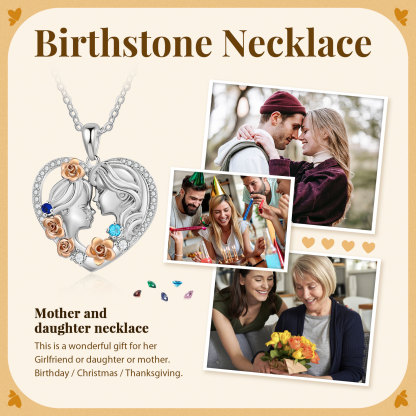 Mother and Daughter Necklace Grandma Granddaughter Heart Flower Pendant Necklace-Jessemade AU