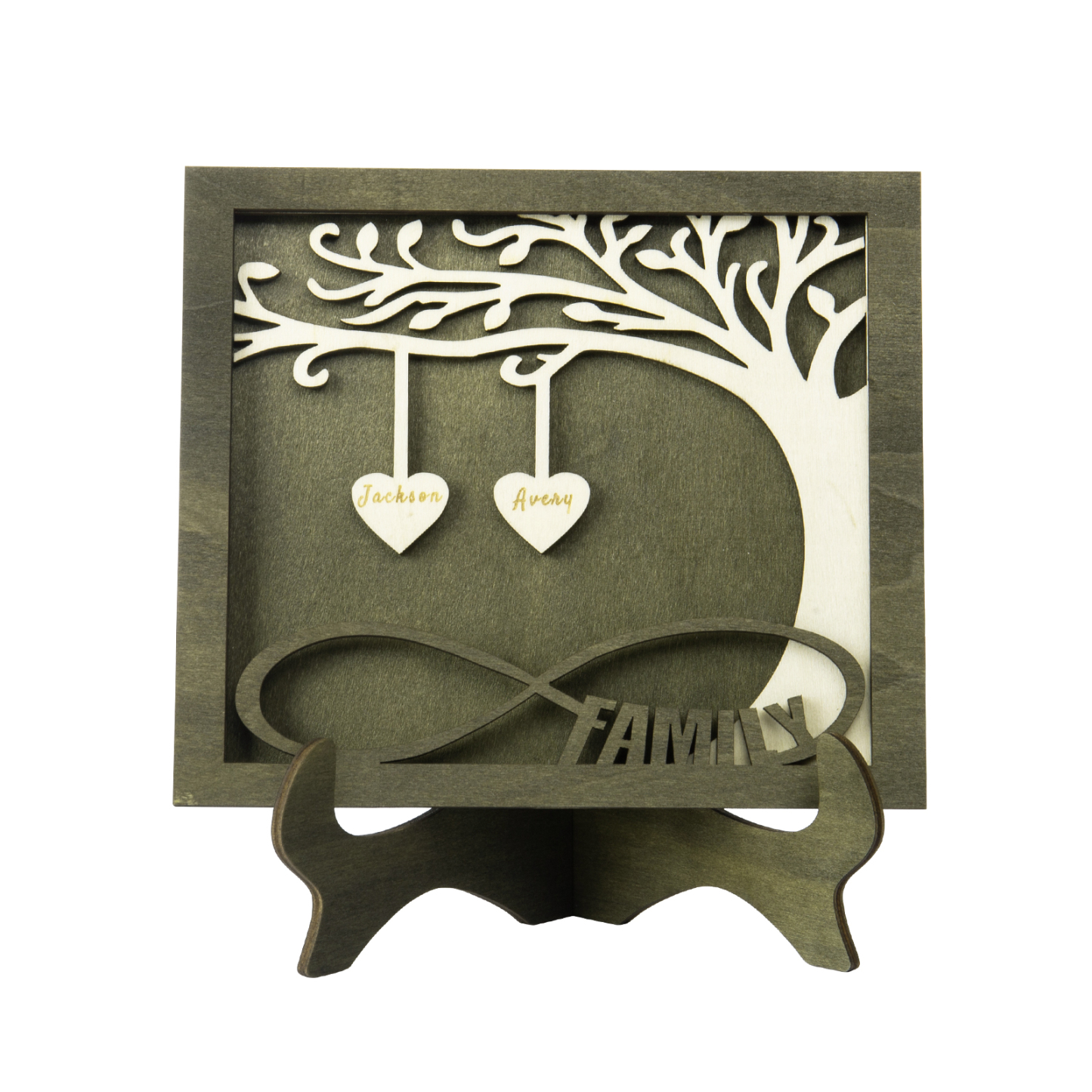 Custom Family Tree Sign with 2 Names Wooden Keepsake Gifts-Jessemade AU