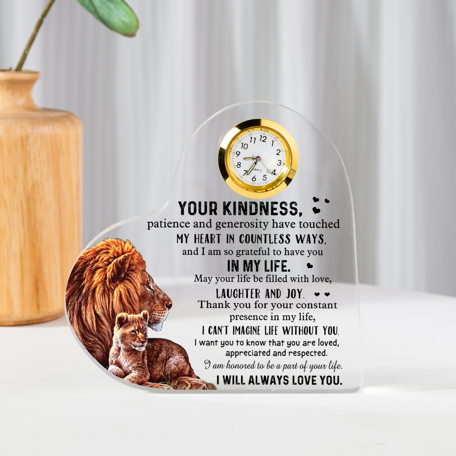 Acrylic Heart Clock Keepsake Heart Sign - I am honored to be a part of your life-Jessemade AU