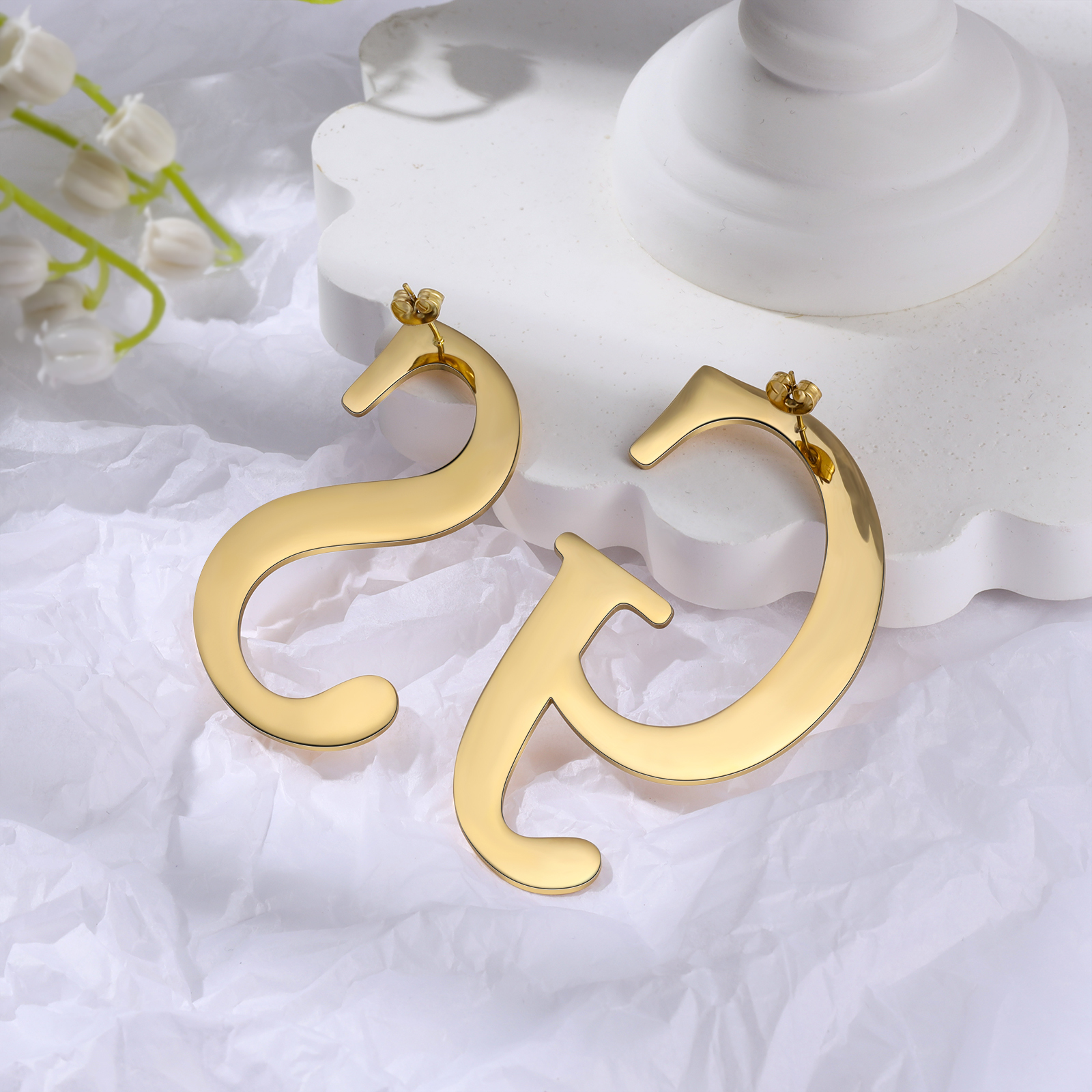 Personalised Big Letter Earring Customised 2 Letters Gifts for Her-Jessemade AU