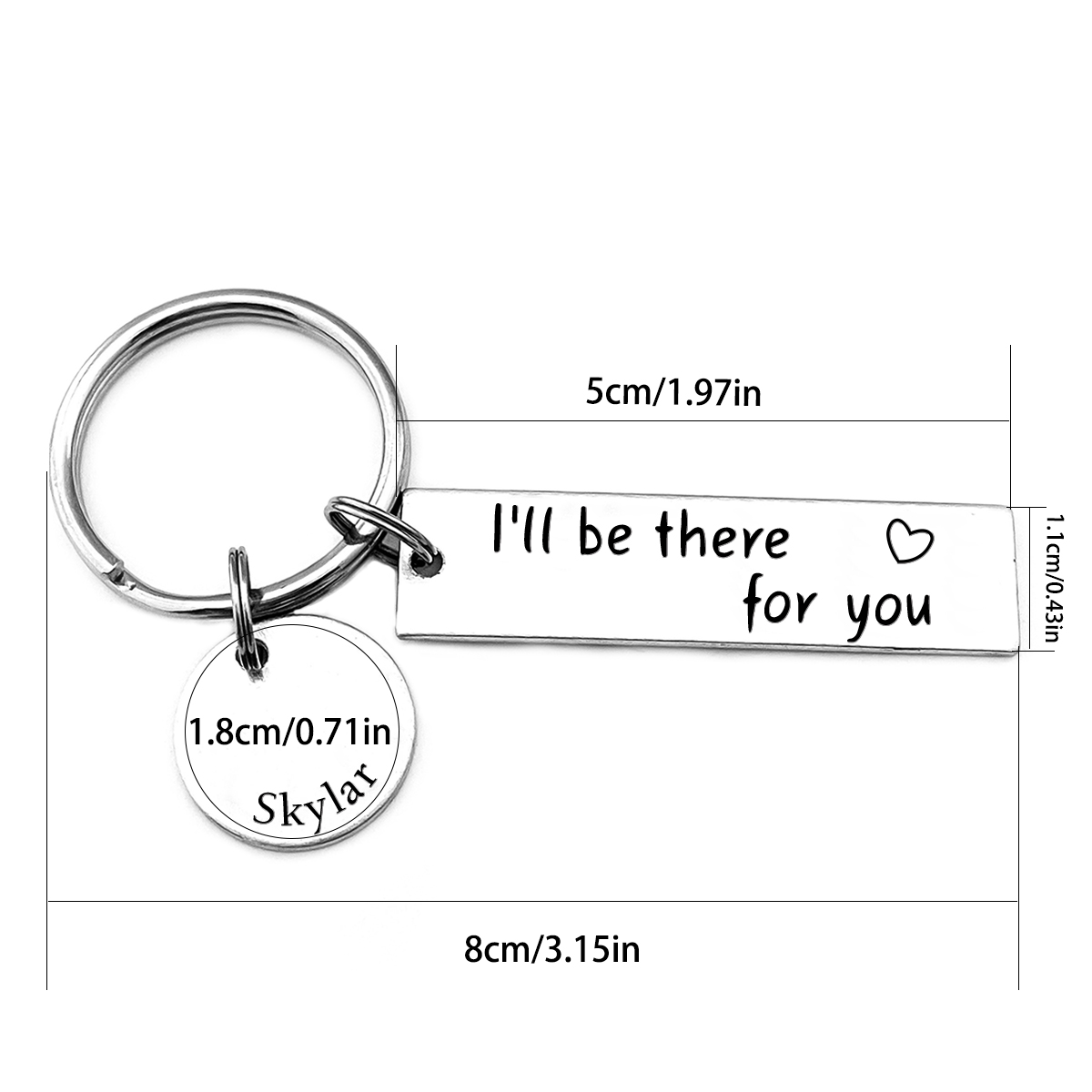 Personalised Couple Keychain Custom Name Keyring "I'll Be There For You" Valentine's Day Gifts for Couples/Friends-Jessemade AU