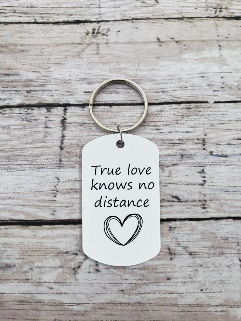 Photo Keychain Personalised Valentines Day Gifts, Ture love knows no distance For Couple-Jessemade AU