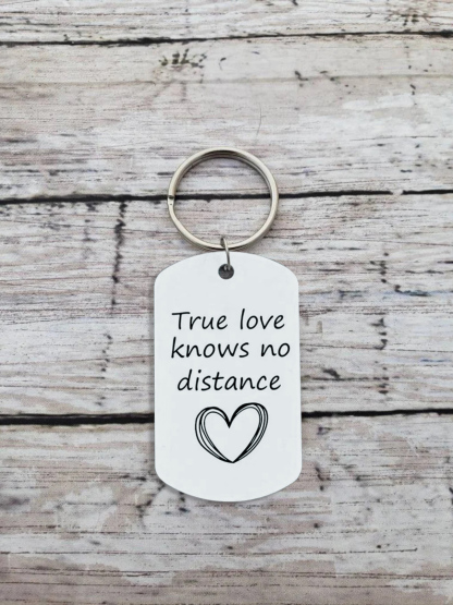 Photo Keychain Personalised Valentines Day Gifts, Ture love knows no distance For Couple-Jessemade AU