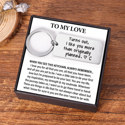 Personalised Initial Couple Keychain "Turns Out, I Like You More Than Originally Planned" Keyring-Jessemade AU