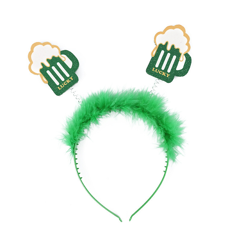 Green Headband Happy St. Patrick's Day Shamrock Headband Gift for Him/Her-Jessemade AU