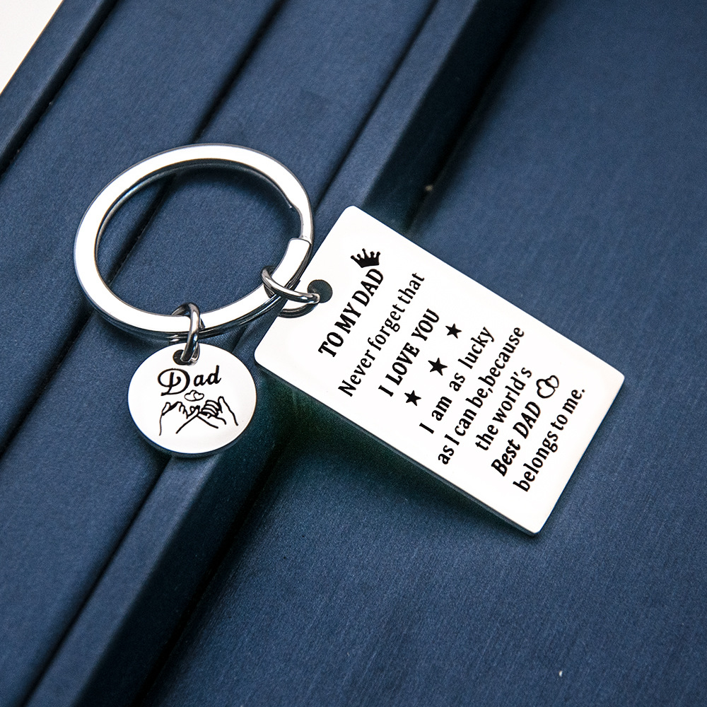 Dad Keychain Best Dad Belongs To Me Pinky Keychain Father's Day Gifts-Jessemade AU