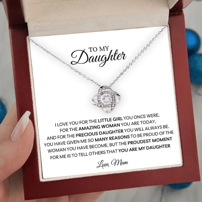 To My Daughter Love Knot Necklace Mum to Daughter Necklace Special Birthday Gift-Jessemade AU