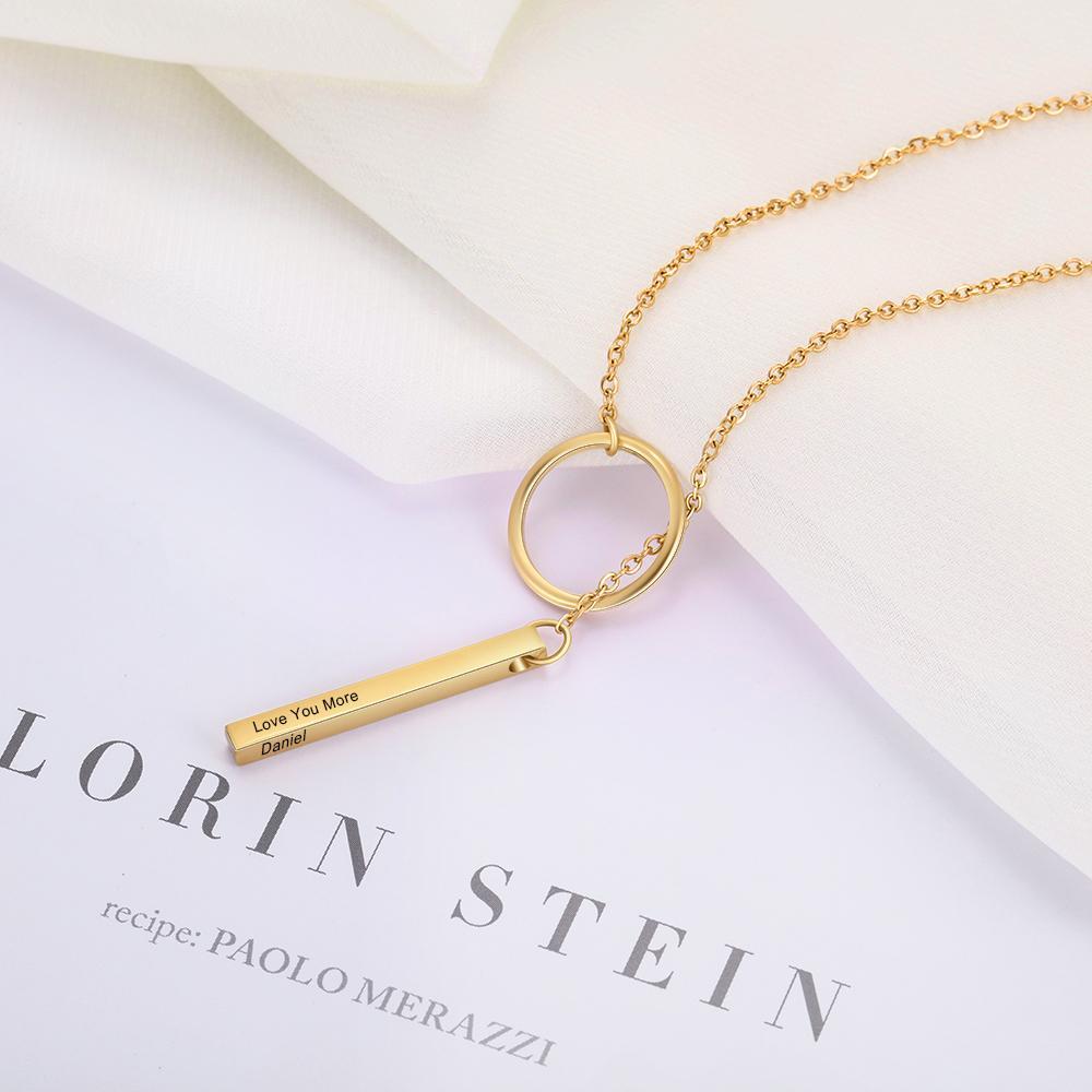 Personalised Bar Neckace Engraving Texts Or Names-Jessemade AU