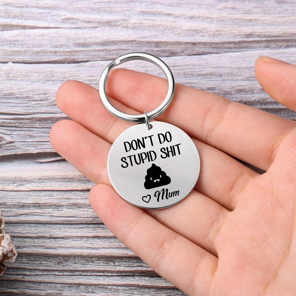 Don't Do Stupid Funny Keychain Custom Text Keyring Personalised Gift For Kids-Jessemade AU