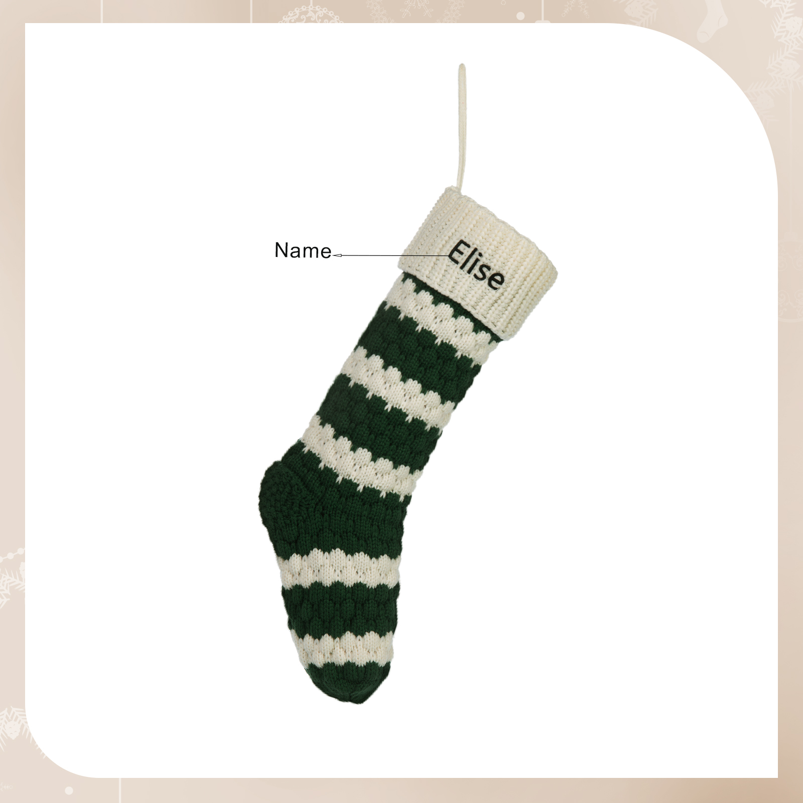 Customised 1 Name Christmas Stockings Ornaments Personalised Christmas Gifts for Family Friends-Jessemade AU