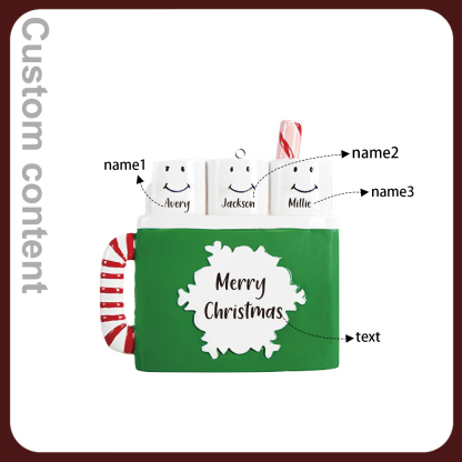 3 Names - Personalised Xmas Ornament Custom Name & Text Christmas Tree Wooden Decor Gift for Family Friends-Jessemade AU