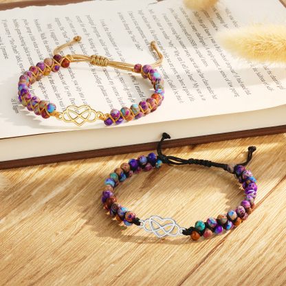 Infinity Heart Bracelet Adjustable Bracelet Gift for Her - Grandmother & Granddaughter Forever Linked Together-Jessemade AU