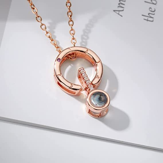 Personalised 100 Languages Projection Necklace Engraved  " I LOVE YOU"  Photo Necklace Gifts For Her-Jessemade AU