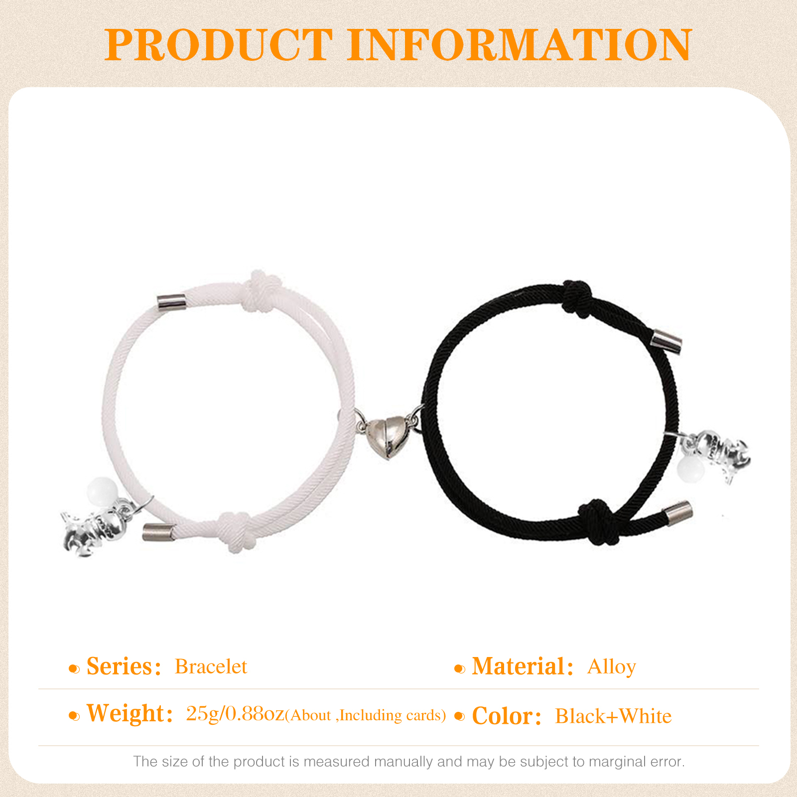 Two Souls One Heart Bracelet With Dinosaur Pendant Magnetic Bracelet Set-Jessemade AU