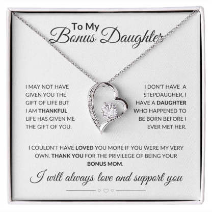 To My Bonus Daughter Heart Necklace "life has given me the gift of you" Warm Gifts For Daughter-Jessemade AU